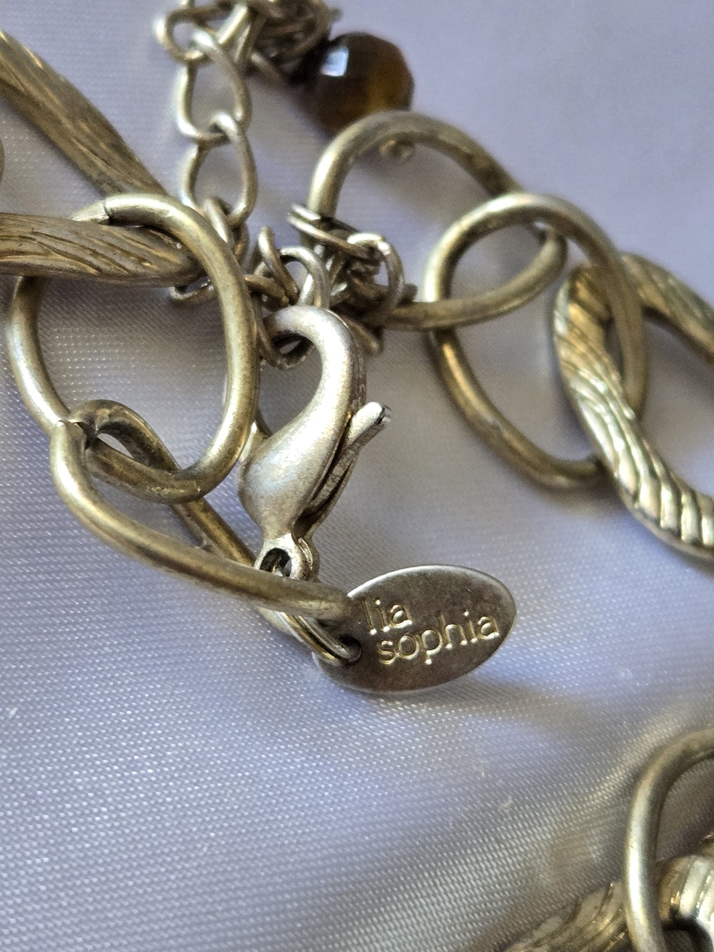 Lia Sophia Rock Bottom Gold-Tone Link Necklace - Picture 3 of 4